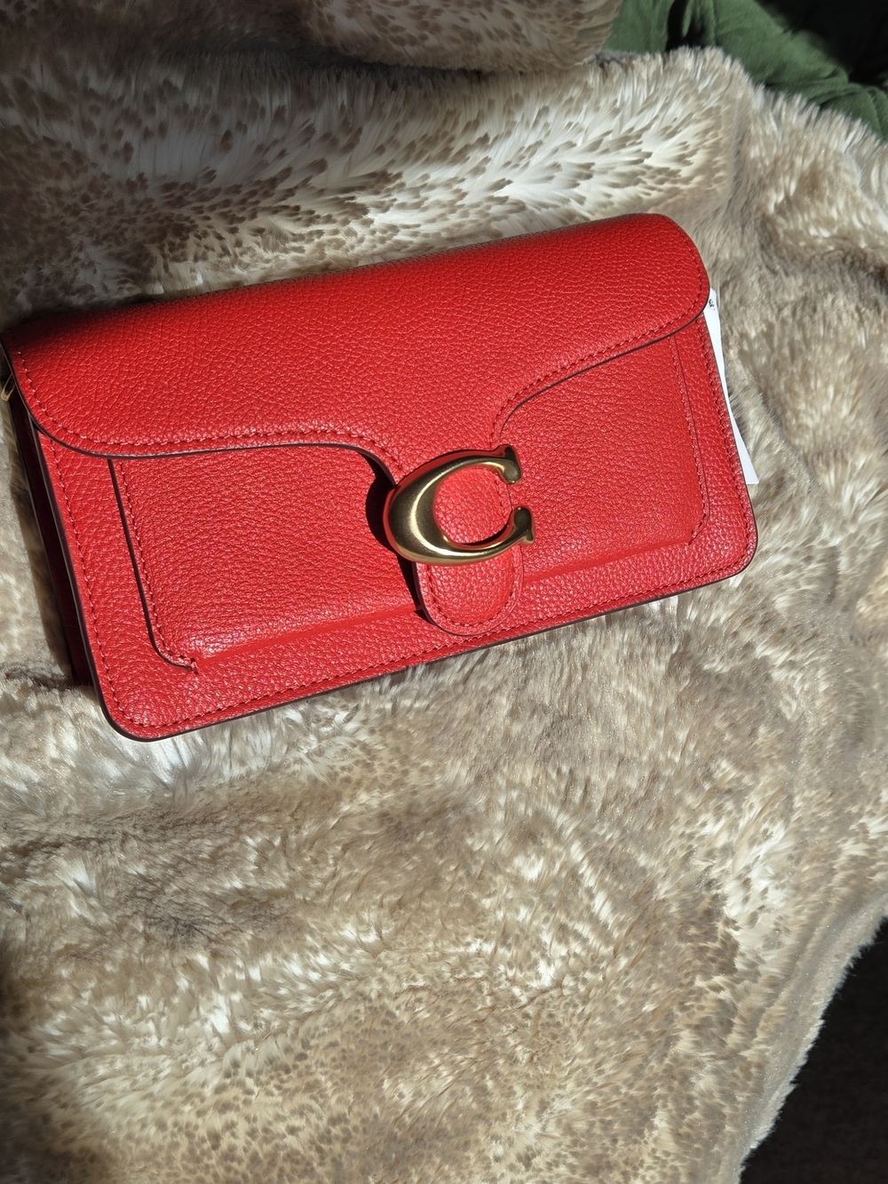 Red Coach Tabby Chain Clutch